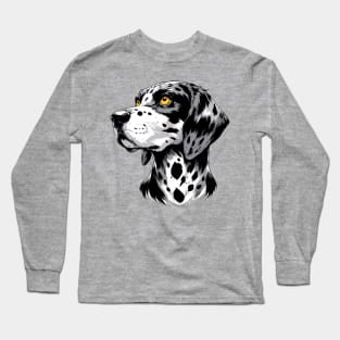 Stunning and Cool American Leopard Hound Monochrome and Gold Portrait for Father's Day Long Sleeve T-Shirt